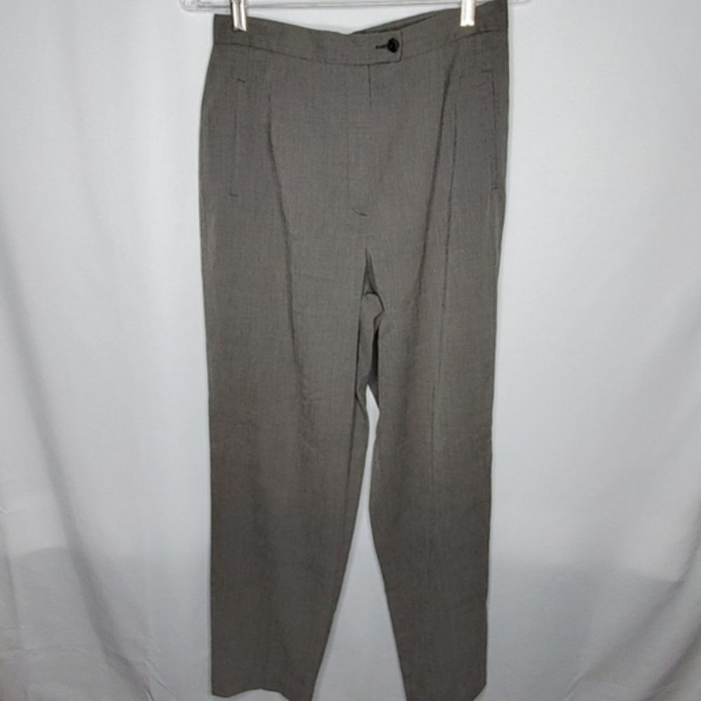 Bay Studio Career Flat Front High Waist Trouser Pants Gray Black 10
